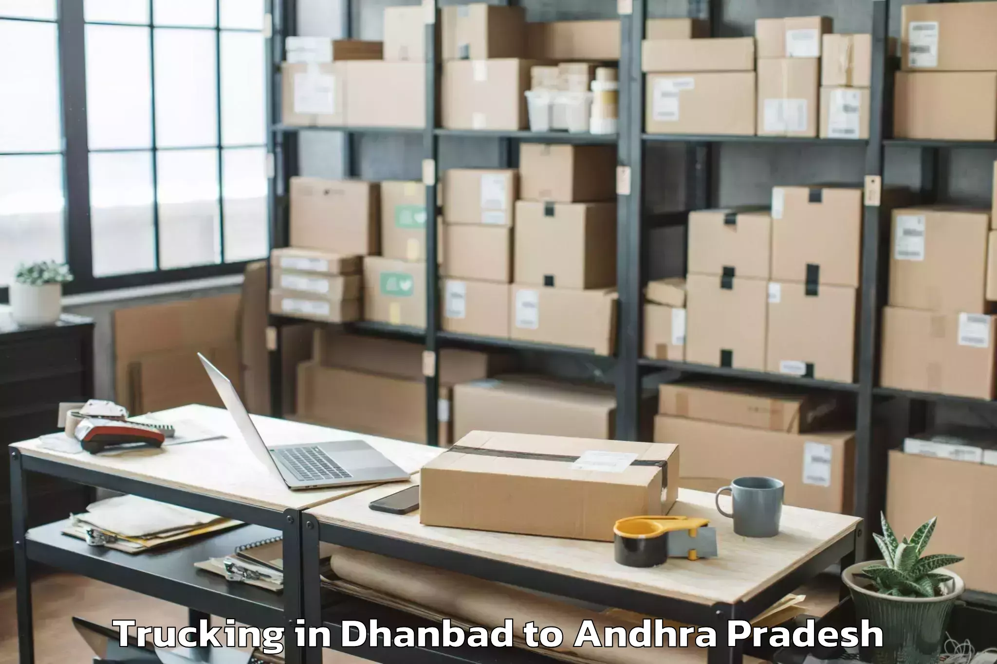 Easy Dhanbad to Reddigudem Trucking Booking